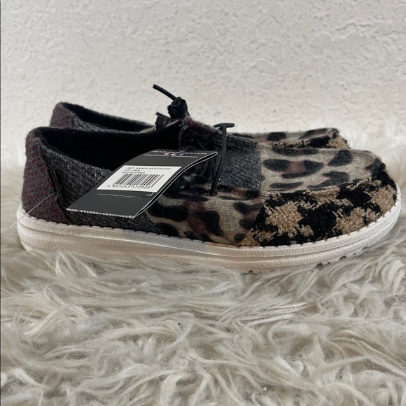 HEY DUDE Wendy Patchwork Java Animal Print Lightweight Slip On Comfy Size 5 NEW - Picture 7 of 15
